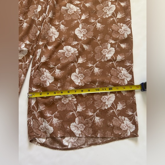 PINK LILY SOUL BROWN FLORAL PRINT PANT Sz. XL - Picture 8 of 10